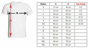 Kısa Kollu Tişört Beden Tablosu