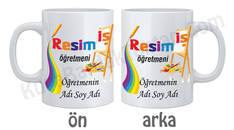 Resim Öğretmeni İsme Özel Kupa Bardak